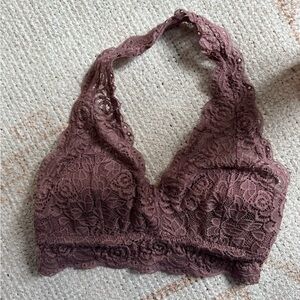 Lace Halter Bralette - Mauve